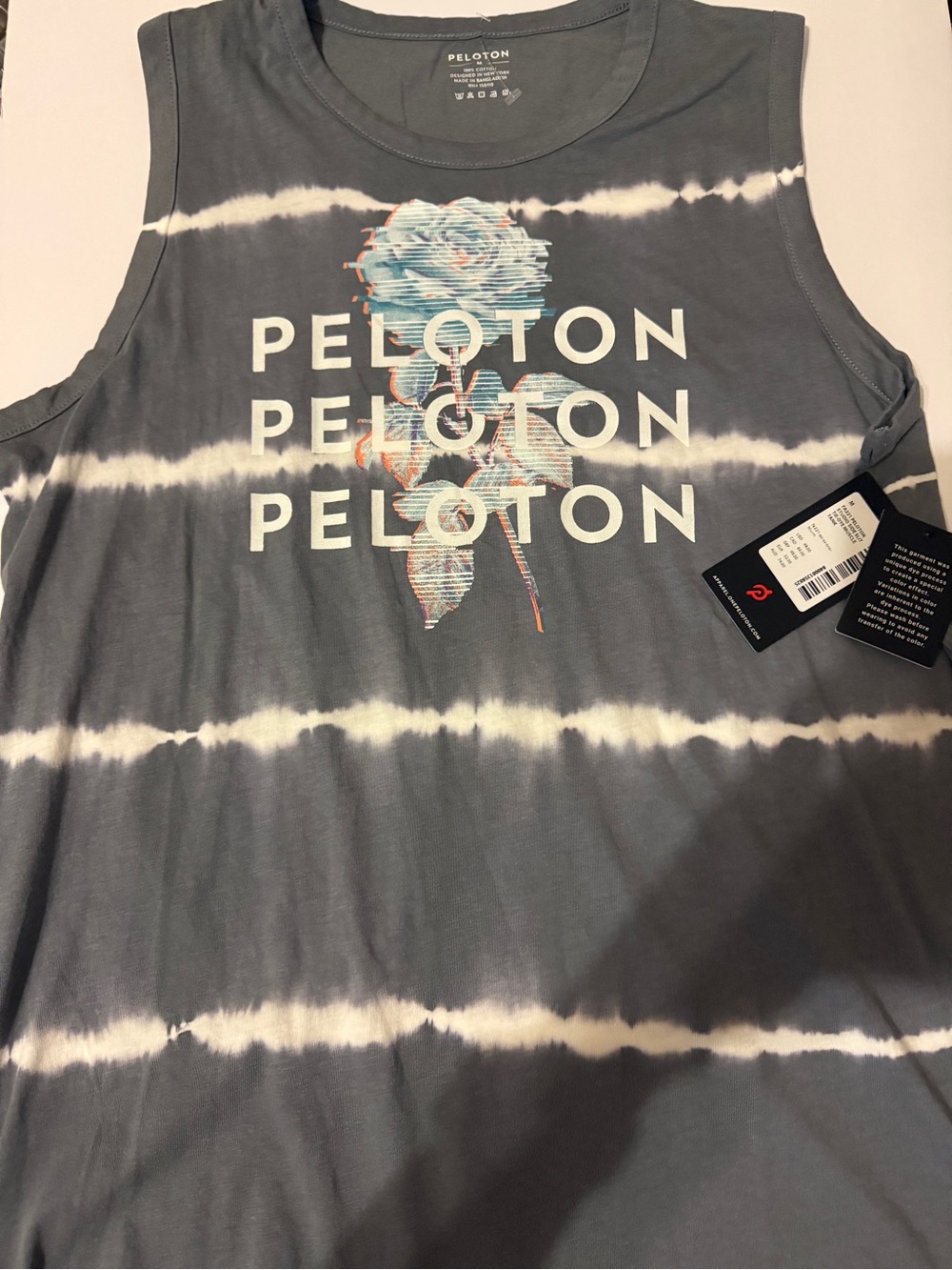 NWT Peloton Studio Side Slit Tie-Dye Muscle Tank M Rose design